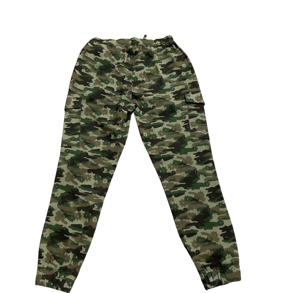 Almost Famous Jogger Pants Camo Drawstring‎ Cargo Pants Military Style Green